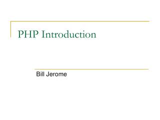 PHP Introduction