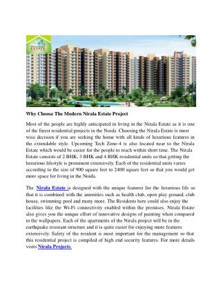 Why Choose The Modern Nirala Estate Project