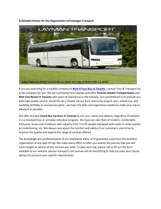 Charter Buses Prices Toronto