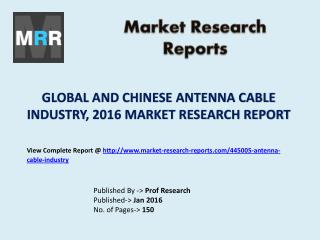 Global Antenna Cable Industry Manufacturers Production Value, Market Share 2011 Analysis and Forecasts to 2021