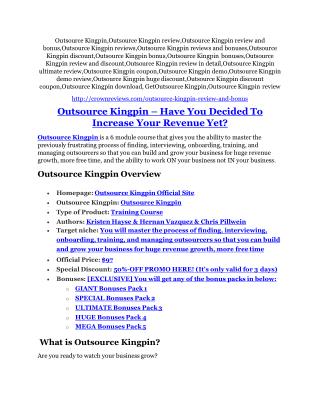 Outsource Kingpin Review - (FREE) Bonus of Outsource Kingpin