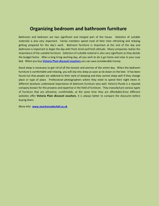 Organizing bedroom and bathroom furniture