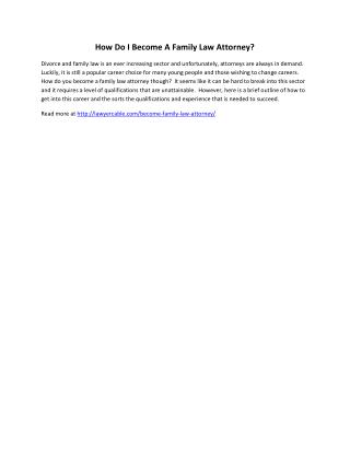 How Do I Become A Family Law Attorney?