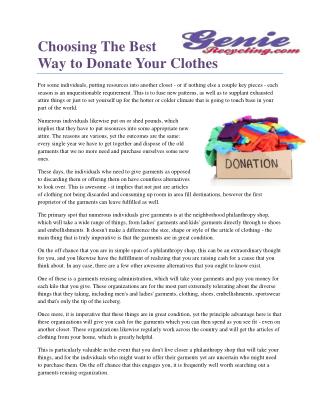 Choosing The Best Way to Donate Your Clothes