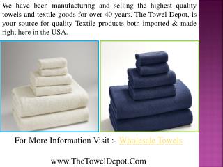 Wholesale Towels Retailers USA