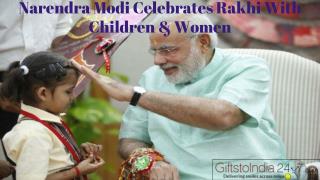 Narendra Modi celebrates Rakhi with children & women