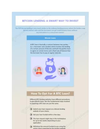 Bitcoin Lending A Smart Way To Invest
