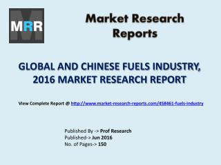 Fuels Market Manufacturing Technology, Development, Analysis and Forecasts to 2021