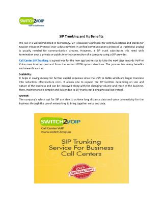 SIP Trunking and Its Benefits