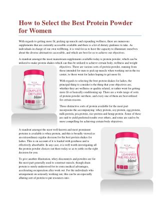 How to Select the Best Protein Powder for Women
