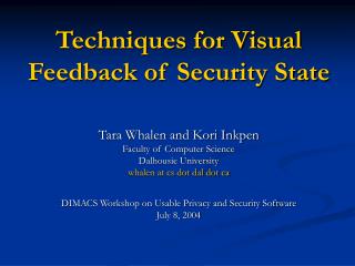 Techniques for Visual Feedback of Security State