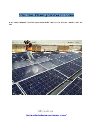 Solar Panel Cleaning Services in London