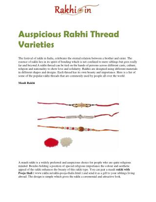 Auspicious Rakhi Thread Varieties