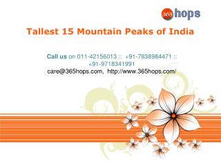 Giant 15 Mountain Peaks of India