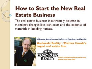 How to Start the New Real Estate Business