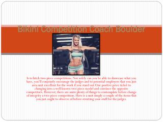 Bikini Competition Coach Boulder Colorado