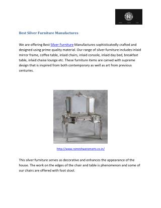 Best Silver Furniture Manufactures