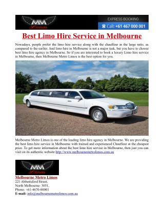 Best Limo Hire Service in Melbourne