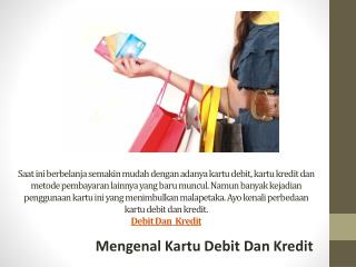 Mengenal Kartu Debit Dan Kredit