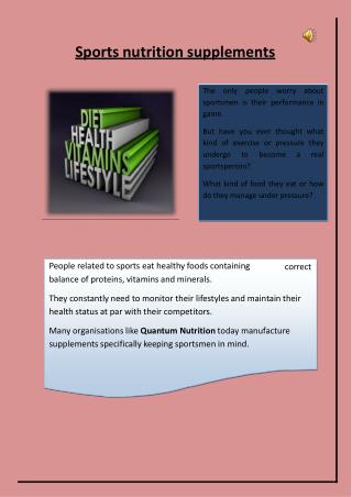 Sports nutrition supplements