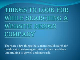 Things to Look For While Searching a Website Design Company