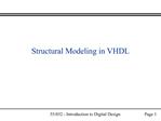 Structural Modeling in VHDL