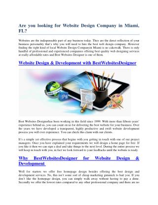 Are you looking for Website Design Company in Miami, FL?