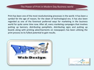 The Power of Print in Modern Day Business world