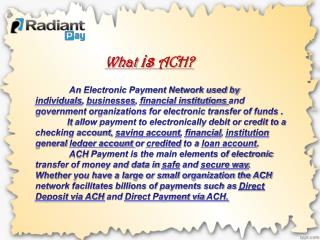 Radiant Pay ACH Check Processing