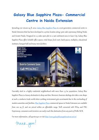Galaxy blue sapphire plaza commercial centre in noida extension