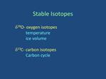 Stable Isotopes