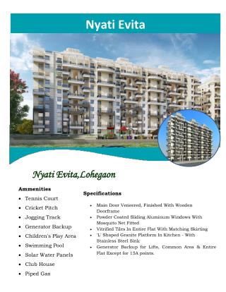 Lohegaon hosts Nyati Evita by Nyati Group with elite range of residences