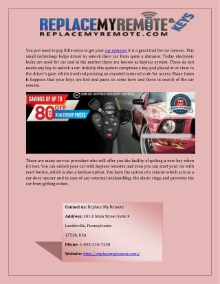 Car Remote Replacement Online