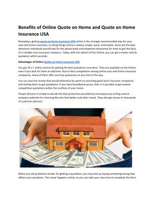 Quotes on home insurance Florida