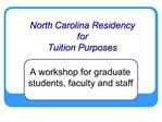 North Carolina Residency for Tuition Purposes