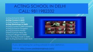 Acting School In Delhi, Acting Classes in Delhi, Best acting School in Delhi NCR