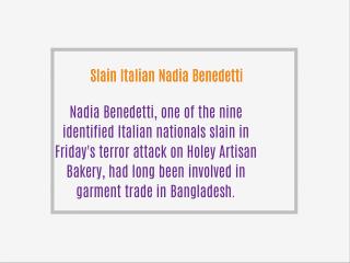 Slain Italian Nadia Benedetti