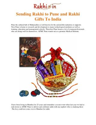 Sending Rakhi to Pune and Rakhi Gifts To India