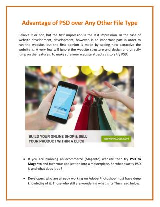 Advantage of PSD Over Any Other File Type