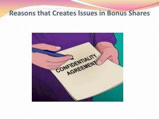 Reasons that Creates Issues in Bonus Shares