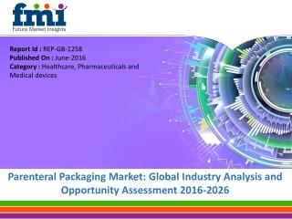 Parenteral Packaging Market Will hit at a CAGR of 11.2% from 2016 to 2026