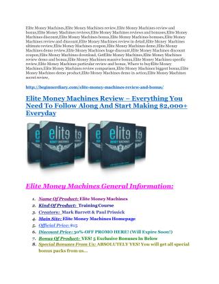 Elite Money Machines review-(MEGA) $23,500 bonus of Elite Money Machines