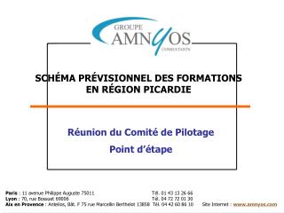 SCHÉMA PRÉVISIONNEL DES FORMATIONS EN RÉGION PICARDIE