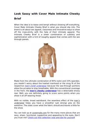 Look Sassy with Cover Male Intimate Cheeky Brief