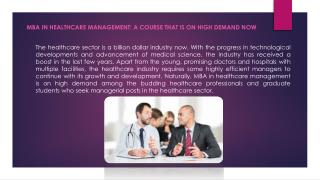 MBA In Healthcare Management For Career