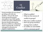 13 Conflict