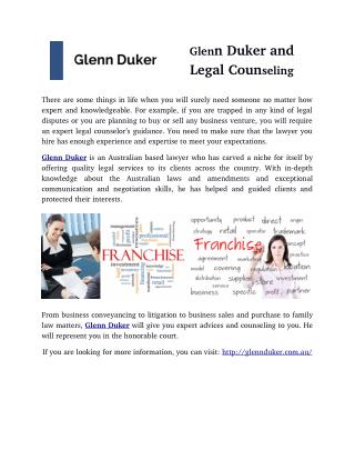 Glenn Duker and Legal Counseling