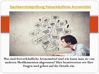 Sachkenntnisprüfung Freiverkäufliche Arzneimittel