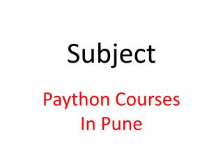 Paython Course In Pune