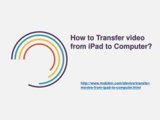 How to transfer Video from ipad to Computer